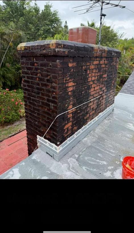 Chimney brickwork before repair — soot-stained, worn brick, Chimney Brothers Co Florida